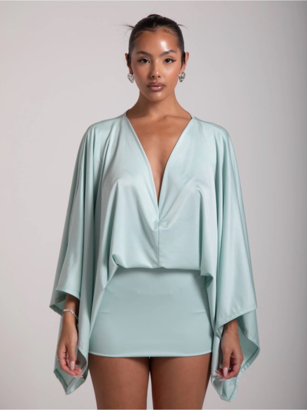 Brea Daeshon Isla Mini Dress - Light Mint Green